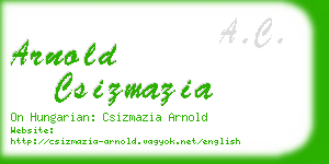 arnold csizmazia business card